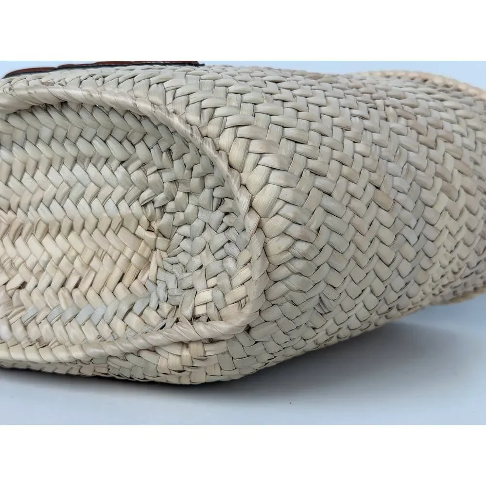 Celine Teen Triomphe Panier Raffia and Leather Bag S - Picture 6 of 12